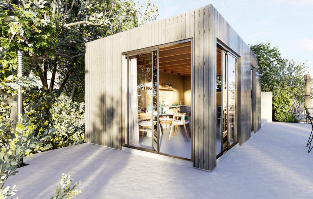 Vue extérieur d'un Studio Français Ossature Traitée autoclave classe 3 : haute qualité