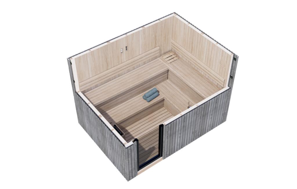 visuel intérieur d'un studio Français transformer en Sauna