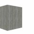 Petit volume cubique de studio de jardin habillé d'un bardage bois vertical gris, vue en perspective