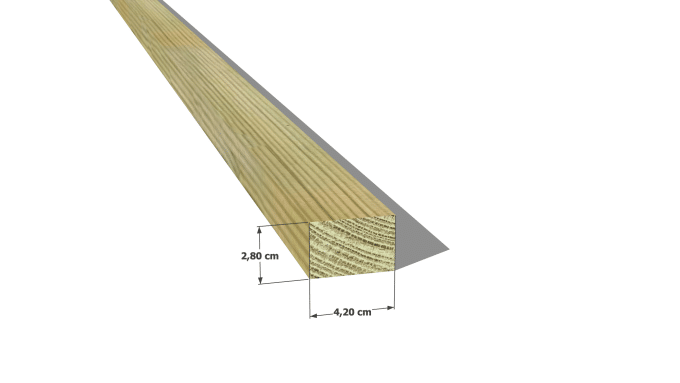 Liteau en pin sylvestre traité autoclave vert classe 4 – Section 28x42 mm