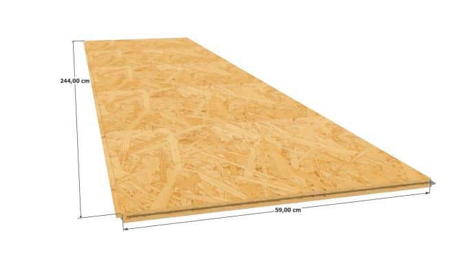 Panneau OSB 3 rainuré-languette – Dimensions 590x2440 mm – Épaisseur 18 mm