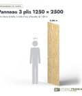 Panneau 3 plis en épicéa – Dimensions 1250x2500 mm – Épaisseur 12 mm, longueurs, Studio Français