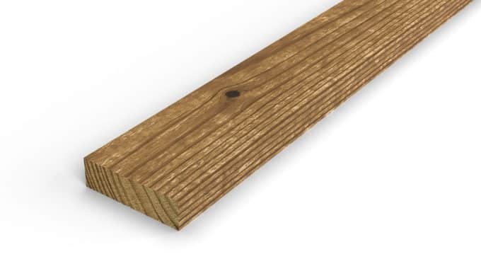 Bardage 20x70 brun, latte de pin teintée en autoclave : pièce seule