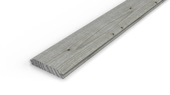 Bardage gris 27x130 en planches emboîtables de pin autoclave : pièce seule