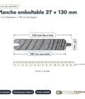 Planche emboîtable en pin sylvestre traité autoclave gris classe 3 – Section 27x130 mm, plan de section, Studio Français