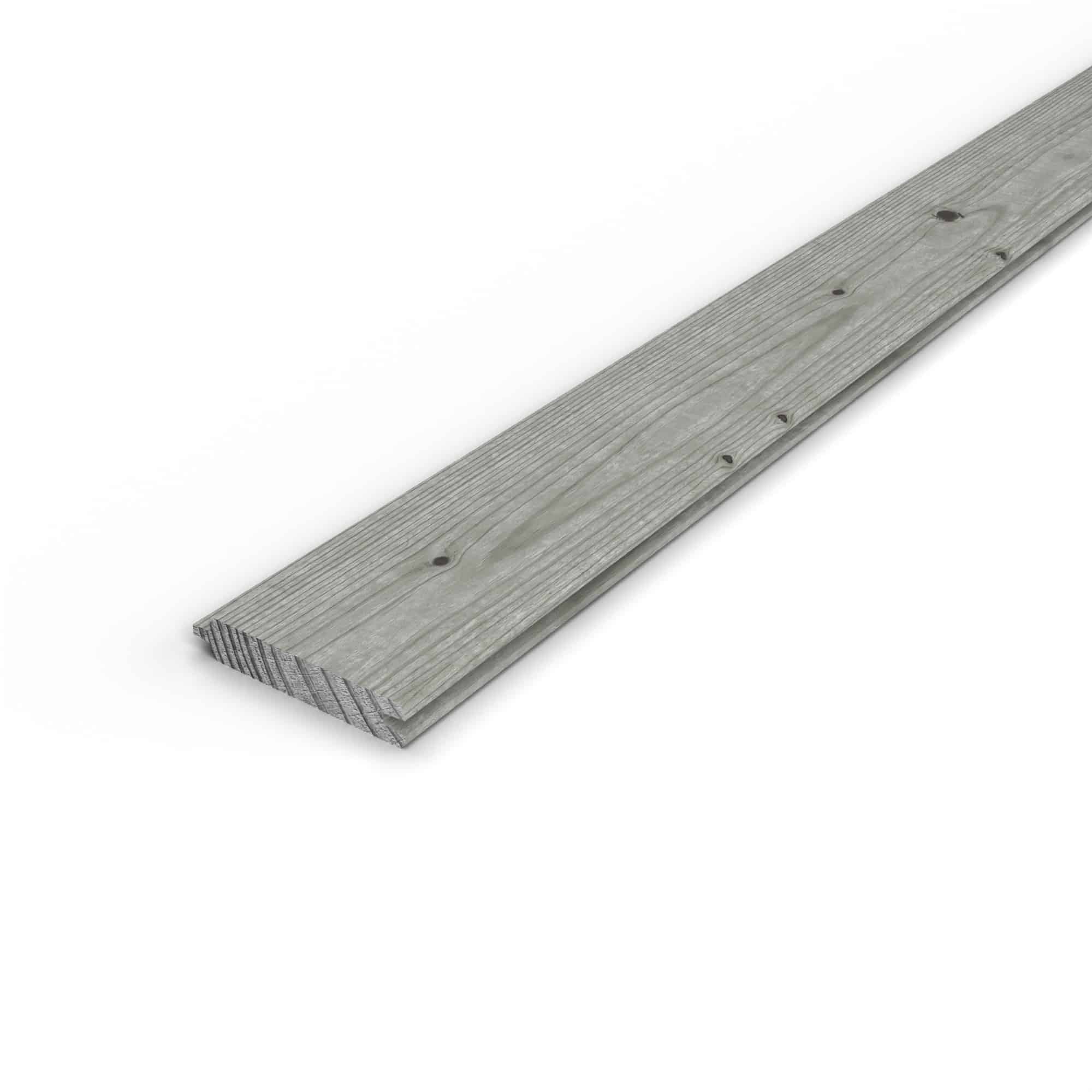 Planche emboîtable en pin sylvestre traité autoclave gris classe 3 – Section 27x130 mm, vue principale, Studio Français