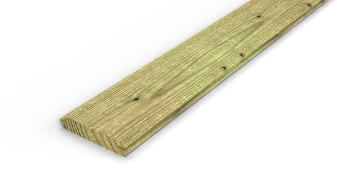 Planche de bardage 27x130 emboîtable, pin sylvestre autoclave vert : pièce seule