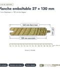 Planche emboîtable en pin sylvestre traité autoclave vert classe 4 – Section 27x130 mm, plan de section, Studio Français