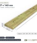 Lame de terrasse en pin sylvestre traité autoclave vert classe 4 – Section 27x145 mm, pièce cotée, Studio Français