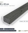 Tasseau en pin sylvestre traité autoclave noir – Section 28x42 mm, pièce cotée, Studio Français
