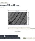 Tasseau en pin sylvestre traité autoclave noir – Section 28x42 mm, plan de section, Studio Français