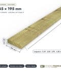 Madrier / Chevron en pin sylvestre traité autoclave vert classe 4 – Section 45x195 mm, pièce cotée, Studio Français
