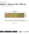 Madrier / Chevron en pin sylvestre traité autoclave vert classe 4 – Section 45x195 mm, plan de section, Studio Français