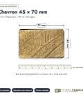Chevron en pin sylvestre traité autoclave vert classe 4 – Section 45x70 mm, plan de section, Studio Français