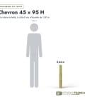 Chevron en pin sylvestre profil H traité autoclave vert classe 4 – Section 45x95 mm H, longueurs, Studio Français