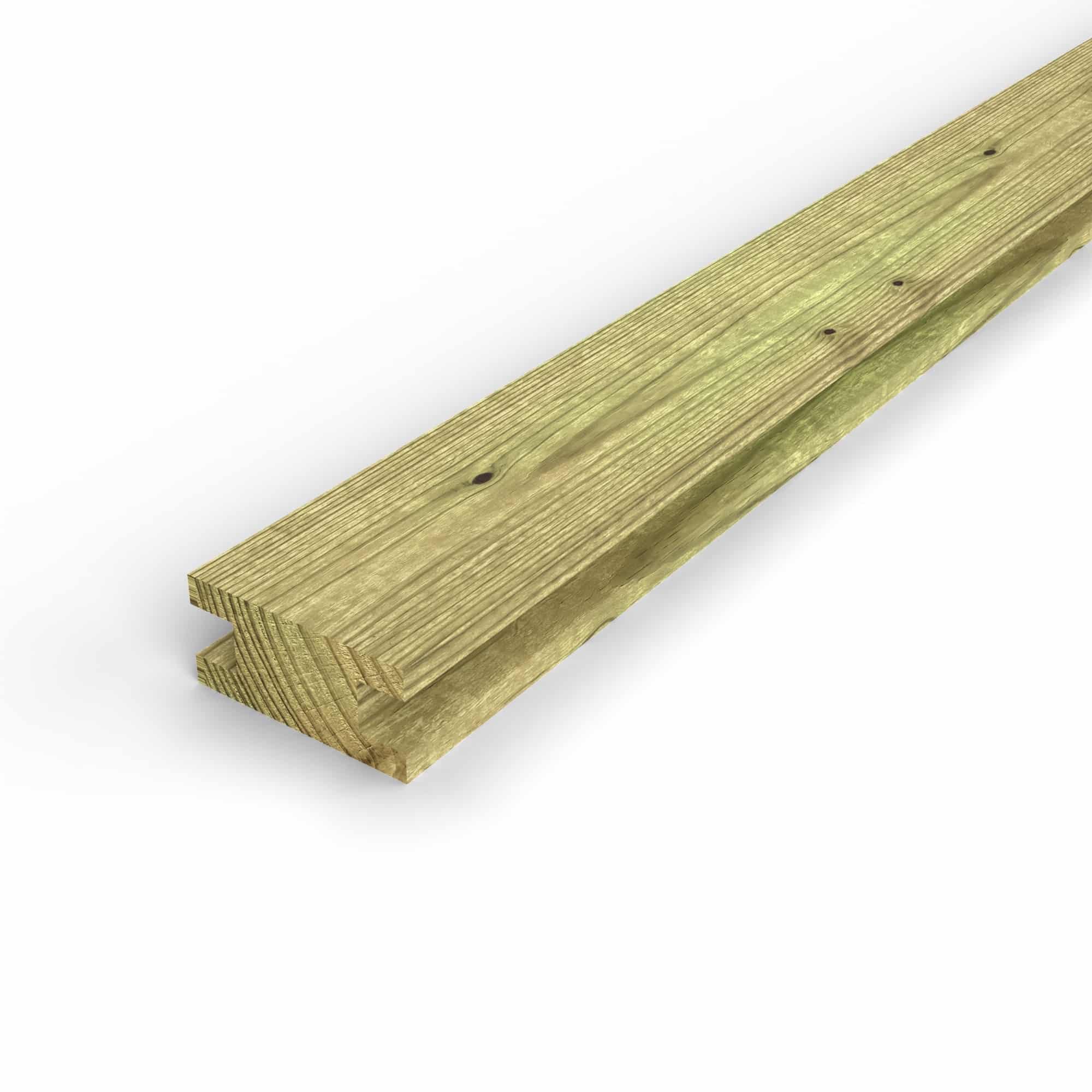 Chevron en pin sylvestre profil H traité autoclave vert classe 4 – Section 45x95 mm H, vue principale, Studio Français
