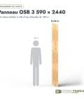 Panneau OSB 3 rainuré-languette – Dimensions 590x2440 mm – Épaisseur 18 mm, longueurs, Studio Français