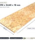 Panneau OSB 3 rainuré-languette – Dimensions 590x2440 mm – Épaisseur 18 mm, pièce cotée, Studio Français