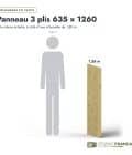 Panneau 3 plis en épicéa traité autoclave – Dimensions 635x1260 mm – Épaisseur 19 mm, longueurs, Studio Français