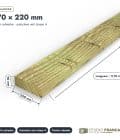 Madrier en pin sylvestre traité autoclave vert classe 4 – Section 70x220 mm, pièce cotée, Studio Français