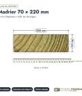 Madrier en pin sylvestre traité autoclave vert classe 4 – Section 70x220 mm, plan de section, Studio Français