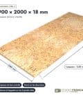 Panneau OSB 3 rainuré-languette – Dimensions 900x2000 mm – Épaisseur 18 mm, pièce cotée, Studio Français