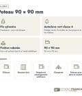 Poteau en pin sylvestre traité autoclave vert classe 4 – Section 90x90 mm, en bref, Studio Français