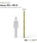 Poteau en pin sylvestre profil H traité autoclave vert classe 4 – Section 90x90 mm H, longueurs, Studio Français