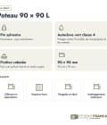 Poteau en pin sylvestre profil L traité autoclave vert classe 4 – Section 90x90 mm L, en bref, Studio Français