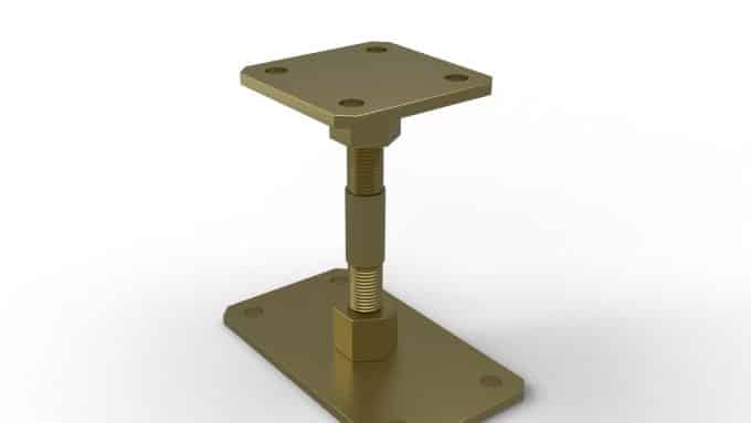 Pied de poteau réglable Brekar, platine 90 x 160 mm, poteau 90x90 : piece