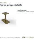 Pied de poteau réglable Brekar, platine 90 x 160 mm, poteau 90x90 : usages