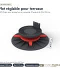 Plot réglable terrasse YEED, de 25 à 260 mm, vendu à l’unité : piece cotee