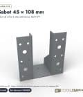 Sabot métallique 45x108 BeA à ailes extérieures, à l’unité : boite ou ensemble