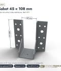 Sabot métallique 45x108 BeA à ailes extérieures, à l’unité : piece cotee