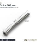 Vis inox 6x100 pour ossature bois, T30, boîte de 100 : piece cotee