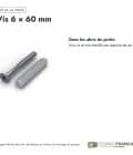 Vis et cheville 6x60, 200 vis zinguées T30 et 200 chevilles nylon : usages