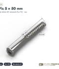 Vis terrasse inox 5x50 A2 à tête réduite, boîte de 200 : piece cotee