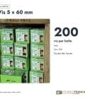 Vis inox 5x60 A2 pfs+, tête fraisée de 10 mm, boîte de 200 : boite ou ensemble