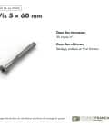 Vis inox 5x60 A2 pfs+, tête fraisée de 10 mm, boîte de 200 : usages